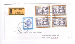 Einschreibbrief Reko R 1215 Wien Nach Bern Schweiz - 1981-90 Storia Postale