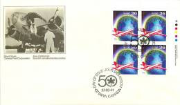 1987  Air Canada  Sc 1145  LL Plate Block - 1981-1990