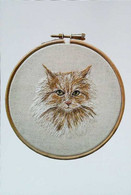 ► Illustration CHAT En Cadre Tambour à Broderie (embroidery Drum Frame Cat  )   E.Morton - Katzen