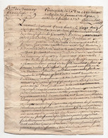 Acte Notarial Cachet Généralité Poitiers Ste Hermine 2 P. 1738 De Fontenay Contrainte Asselineau - Seals Of Generality