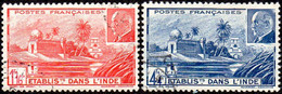 Détail De La Série Maréchal Pétain Obl. Inde N° 126 Et 127 - Temple Près De Pondichéry - 1941 Série Maréchal Pétain
