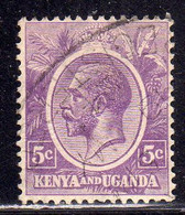 KENYA & UGANDA GREAT BRITAIN 1922 1927 KING GEORGE V RE GIORGIO CENT. 5c USATO USED OBLITERE' - Kenya & Ouganda