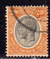 MANDATED TERRITORY OF TANGANYIKA GREAT BRITAIN 1927 1931 KING GEORGE V RE GIORGIO CENT. 20c USATO USED OBLITERE' - Tanganyika (...-1932)