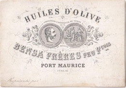 Huiles D'Olive - Bensa Frères - Port Maurice Italie - Porcelain Card - Cartes Porcelaine