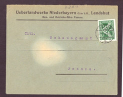 Deutsches Reich / MiNr 370 Auf Brief / Landshut - Passau 1925 / Ueberlandwerke - Andere & Zonder Classificatie
