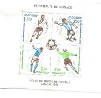 Monaco Bloc De 4 Timbres Sur Le Foot 1982 Coupe Du Monde (neuf) - Blocs