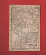 Carte  Géographique  Ancienne  -  Bagnolet  - Plan Extrait Du Guide Hannequin - Bagnolet