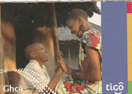 Ghana, GH-TIG-REF-0003B, C4 Tigo, Woman And Child, Small Card, 2 Scans - Ghana