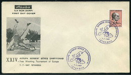 Turkey 1967 Free Wrestling Tournament Of Europe | Special Cover, Istanbul, July 7 - Cartas & Documentos