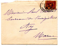 Lettre De Monaco Principauté (24.02.1917) Pour Ay - Covers & Documents
