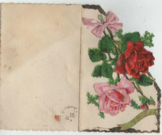 Carte Sainte Cécile Paillettes Argentées - Roses En Relief Avec Ajoutis - Mechanical