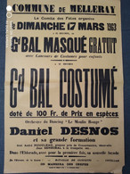 Melleray (Sarthe). Belle Affiche De 1963. Grand Bal Costumé. - Affiches