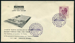 Turkey 1967 Factory Of The Automatical Telephone Centers & Telephone Machines | Telecommunication | Special Cover - Brieven En Documenten