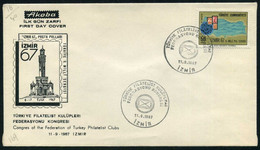 Turkey 1967 Congress Of The Federation Of Turkey Philatelist Clubs | Clock Tower | Special Cover, Izmir, Sept.11 - Lettres & Documents