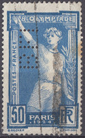 FRANCE - 1924 - Yvert 186 Perfin, Obliterato. - Perfins