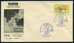 Turkey 1967 XXVI Th Balkan Athletics Games | Archery | Special Cover, Istanbul, Sept. 29 - Storia Postale