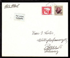 1934. Air Mail. Overprint. Aeroplane On 50 Aur Lilac/grey Two Kings And 20 Aur Gullfoss On Sc... (Michel 123) - JF103792 - Storia Postale