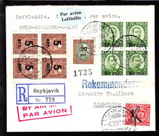 1929. Air Mail. 4-Bloc10 Aur On 5 Aur Green Chr. X, Air Mail 10 Aur 20 Aur/25 Aur + 4-Bloc 5... (Michel 110+) - JF103812 - Lettres & Documents