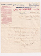 Papiers Et Cartons - L. Van Nieuwenburgh Louvain Leuven - Imprenta & Papelería