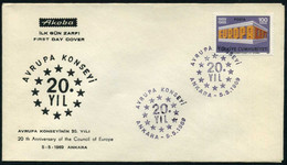 Turkey 1969 Council Of Europa, 20th Anniversary | European Ideas | Special Cover, Ankara, May 5 - Lettres & Documents