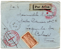 Lettre Avion Mazagan (10.08.1933) Pour Isigny Depot Remonte Cavaliers Etalons - Lettres & Documents