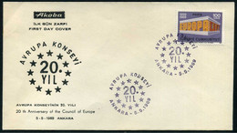 Turkey 1969 Council Of Europa, 20th Anniversary | European Ideas | Special Cover, Ankara, May 5 - Brieven En Documenten