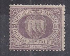 SAN MARINO  1894-99 CIFRA O STEMMA SASS. 29 MLH VF - Unused Stamps