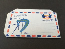 (1 F 17) Australia Aerogramme - Mint Un-written (folded) 10 D (Perth - 1962) Commonwealth Games - Aérogrammes