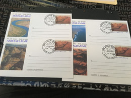 (1 F 17) Australia Aerogramme - Mint Un-written (folded) Set Of 4 Aerogramme 1990 - Aérogrammes