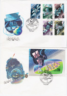 Russia 1993 FDC X2 Communications Satellites, Cosmos Space Satellite Rocket Missile - FDC
