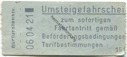 Deutschland - Berlin - BVG - Umsteigefahrschein - Kurfürstenstrasse - Fahrpreis 1,00 DM - Europe