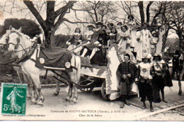 NEUVY SAUTOUR  CAVALCADE 9 AVRIL 1911  CHAR DE LA REINE - Neuvy Sautour