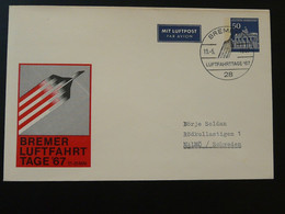 Entier Postal Stationery Aviation Bremer Luftfahrt Tag 1967 Germany 95882 - Privatumschläge - Gebraucht