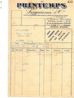Facture "Au Printemps" Laguionie & Cie. Paris 1929. - Textile & Vestimentaire