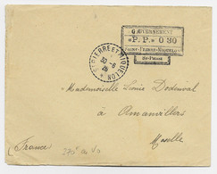 SAINT PIERRE ET MIQUELON LETTRE C. PERLE 30.6.1926 + GRIFFE GOUVERNEMENT P.P. 0.30 ST PIERRE - Storia Postale