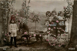 Jeux Et Jouets * Carte Photo 1907 * Jeu Jouet Cheval Attelage Fleuri * Enfants - Games & Toys