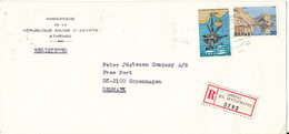 Greece Registered Cover Sent To Denmark 1981 Topic Stamps (sent From The Embassy Of Egypt Athenes) - Briefe U. Dokumente