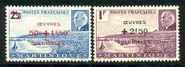 Martinique 1944 Yvert 196 / 197 ** TB Bord De Feuille - Unused Stamps