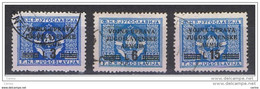 LITORALE  SLOVENO:  1947  OCCUPAZIONE  JUGOSLAVA  -  3  VAL. BLU  US. -  SASS. 70 + 72 + 74 - Occup. Iugoslava: Litorale Sloveno