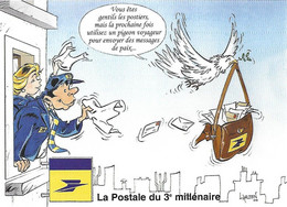 Postale 3ème Millénaire - Gentils Postiers - Pigeon Voyageur - Messages Colombe De La Paix -  Envol Pour - Poste Postes - Post