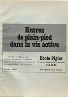 Publicité Papier COURS PIGIER Février 1980 P1027452 - Werbung