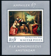 HUNGARY 1967 AMPHILEX '67 Exhibition Block MNH / **.  Michel Block 58 - Unused Stamps