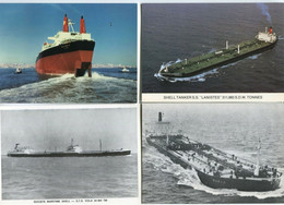Lot De 4 Cartes Postales D'armateur Shell - Cargo - Pétrolier "S/S Murex, S/S Lanistes, S/S Bellamya, STS Vola" Tanker - Pétroliers