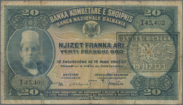 Albania / Albanien: Banka E Shtetit Shqiptar, Provisional Overprint Issue ND(1945), Lot With 3 Bankn - Albania