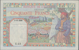 Algeria / Algerien: Banque De L'Algérie, Pair With 20 Francs 20.10.1928 P.78b (VF) And 50 Francs 03. - Algeria