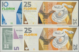 Aruba: Central Bank Of Aruba, Lot With 5 Banknotes 5 Florin 1986, 10 And 25 Florin 1990, 10 Florin 1 - Aruba (1986-...)