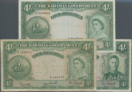 Bahamas: The Bahamas Government, Lot With 3 Banknotes Queen Elisabeth II And King George VI, L.1936 - Bahamas