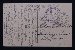 ALLEMAGNE - Cachet Militaire Sur Carte Postale De Tournai En Feldpost Pour L'Allemagne En 1915 - L 114282 - Cartas