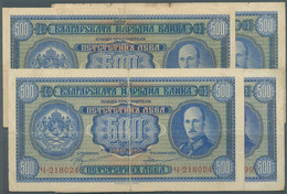 Bulgaria / Bulgarien: Set With 4 Banknotes 500 Leva 1940, P.58, All Notes In Used Condition With Man - Bulgaria