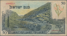 Israel: Bank Of Israel 50 Lirot 1955, P.28b, Still Nice With Strong Paper, Several Folds And A Few S - Israel